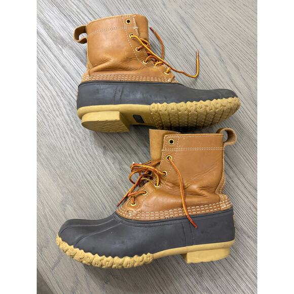 L L Bean Duck Boots Brown Leather Waterproof Outdoor Men\'s 8, EM main image 7